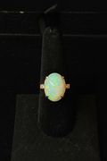 White Opal Solitaire Ring