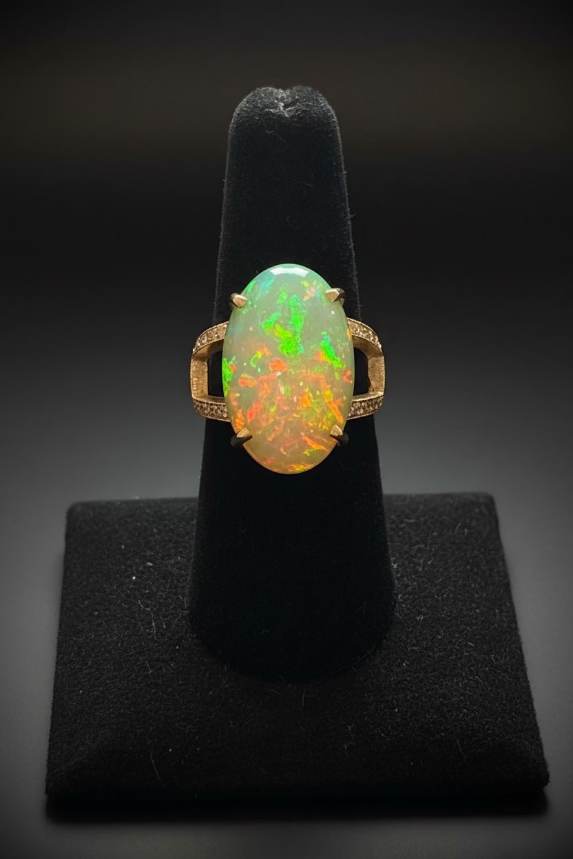 Oval Opal Statement Ring