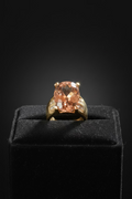 Peach Morganite Ring with Accent Stones