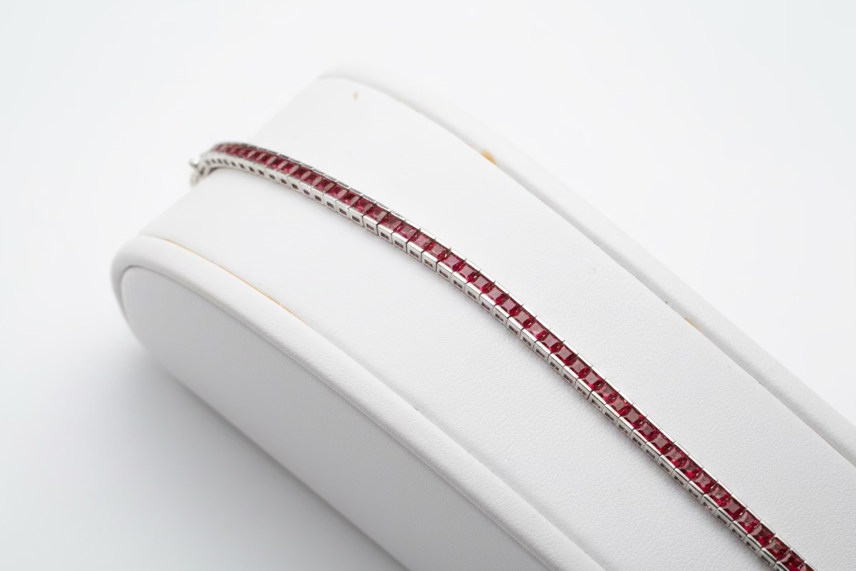 red diamond tennis bracelet