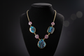 14ky Gold Boulder Opal & Rhodonite Necklace