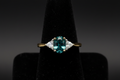 Yellow Gold Chatham Emerald & VVS Diamond Band Ring