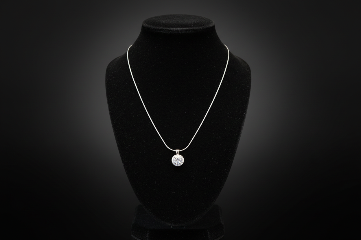 Round Diamond Solitaire Pendant Necklace