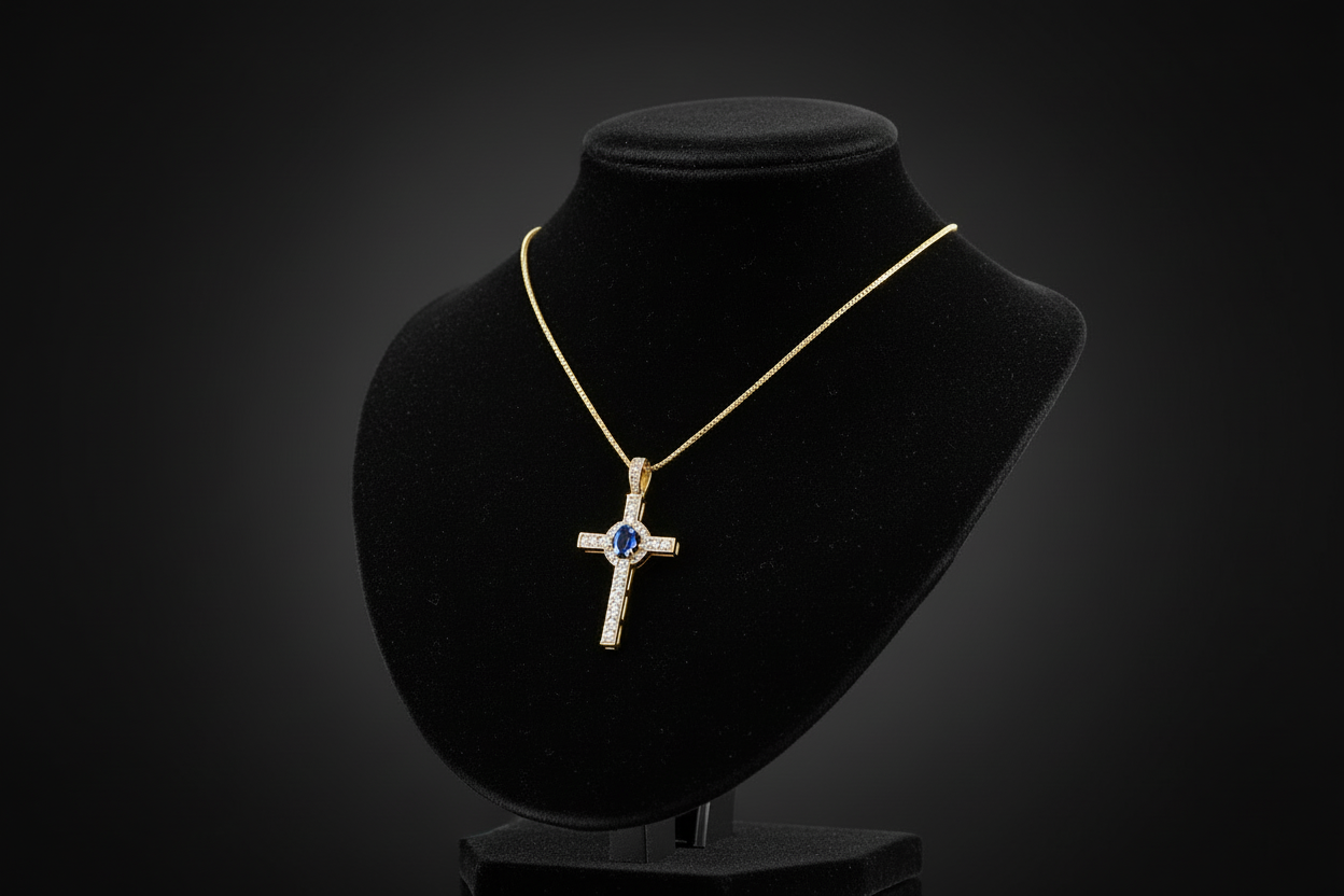 Gold Cross Pendant Necklace