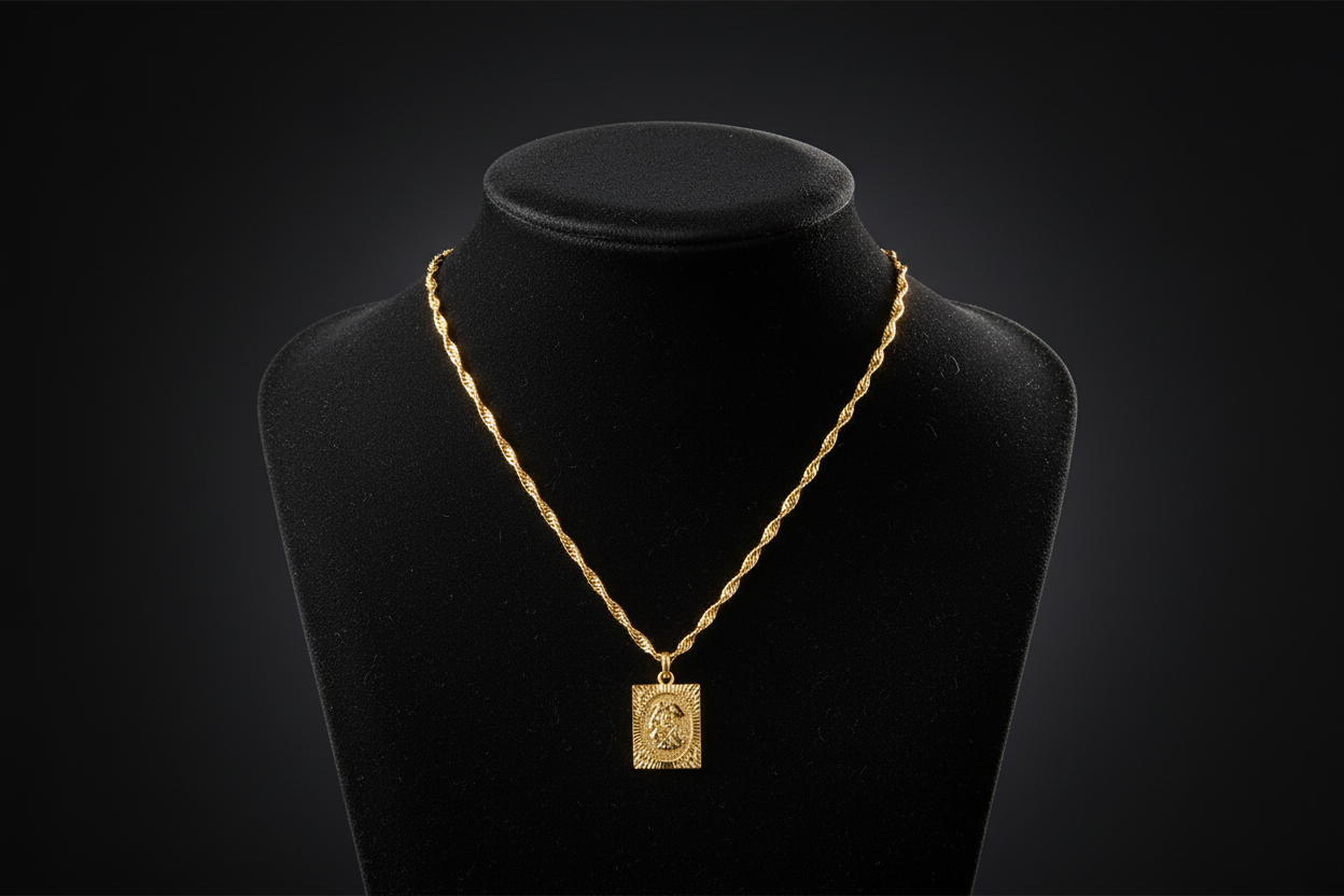 Gold Medallion Pendant Necklace