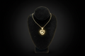 Gold Dove & Heart Pendant Necklace