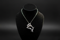 Diamond Dog Charm Pendant Necklace