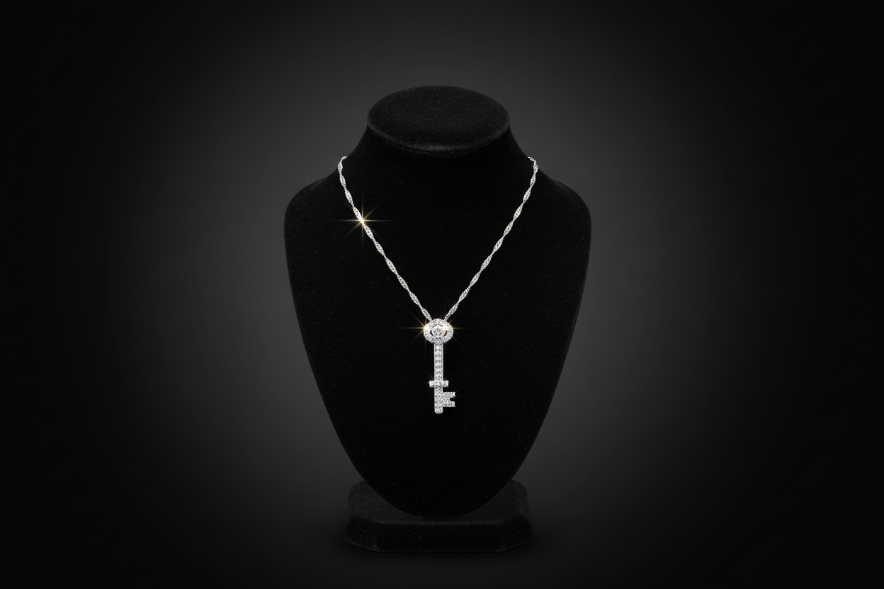 Diamond Key Pendant Necklace