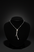 Modern Abstract Curved Bar Pendant Necklace
