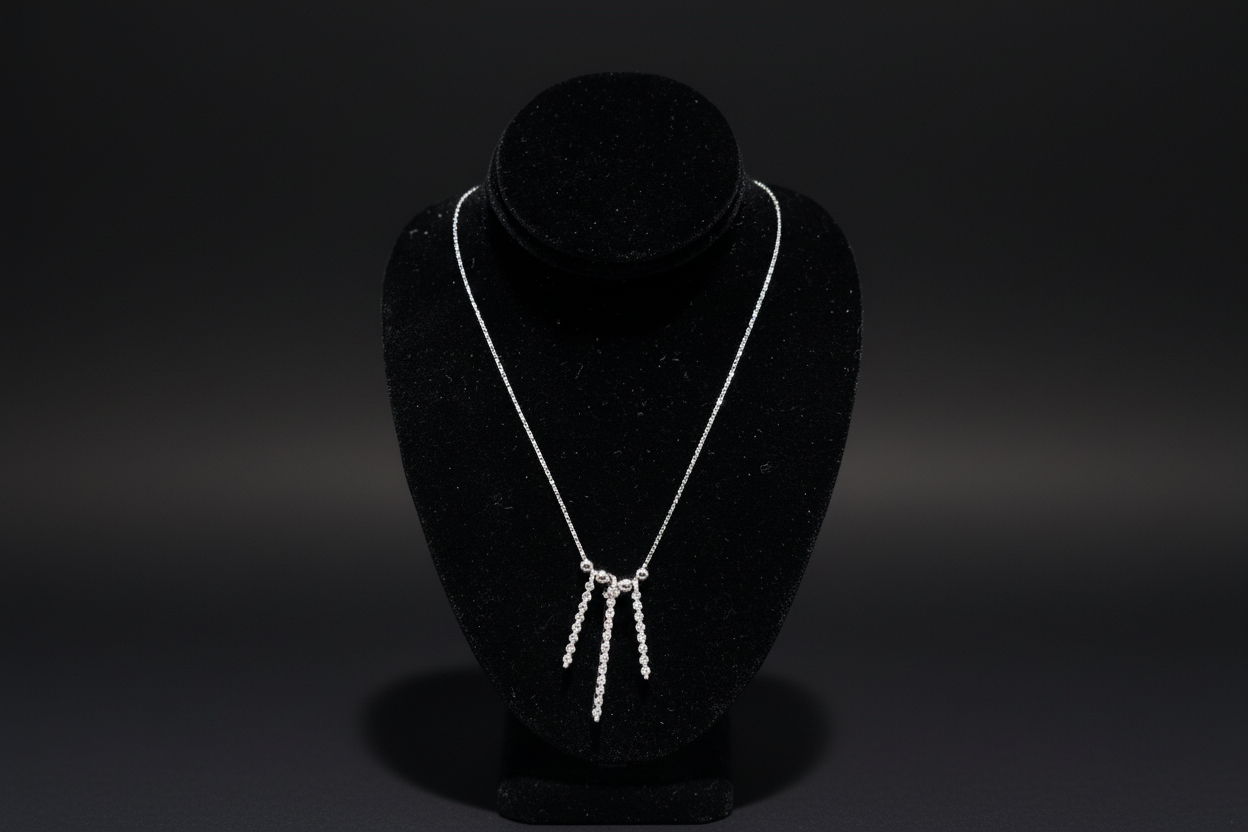 Diamond Bar Drop Pendant Necklace