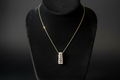 Gold Bar Diamond Pendant Necklace