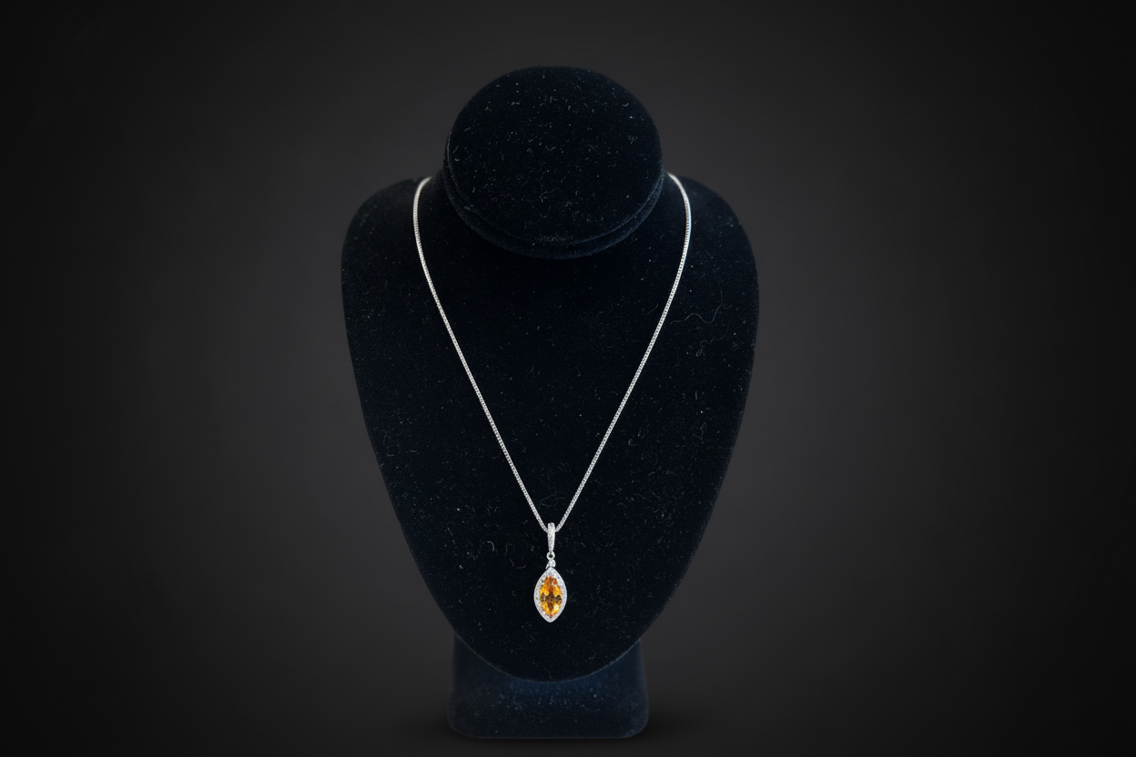 Citrine Diamond Pendant