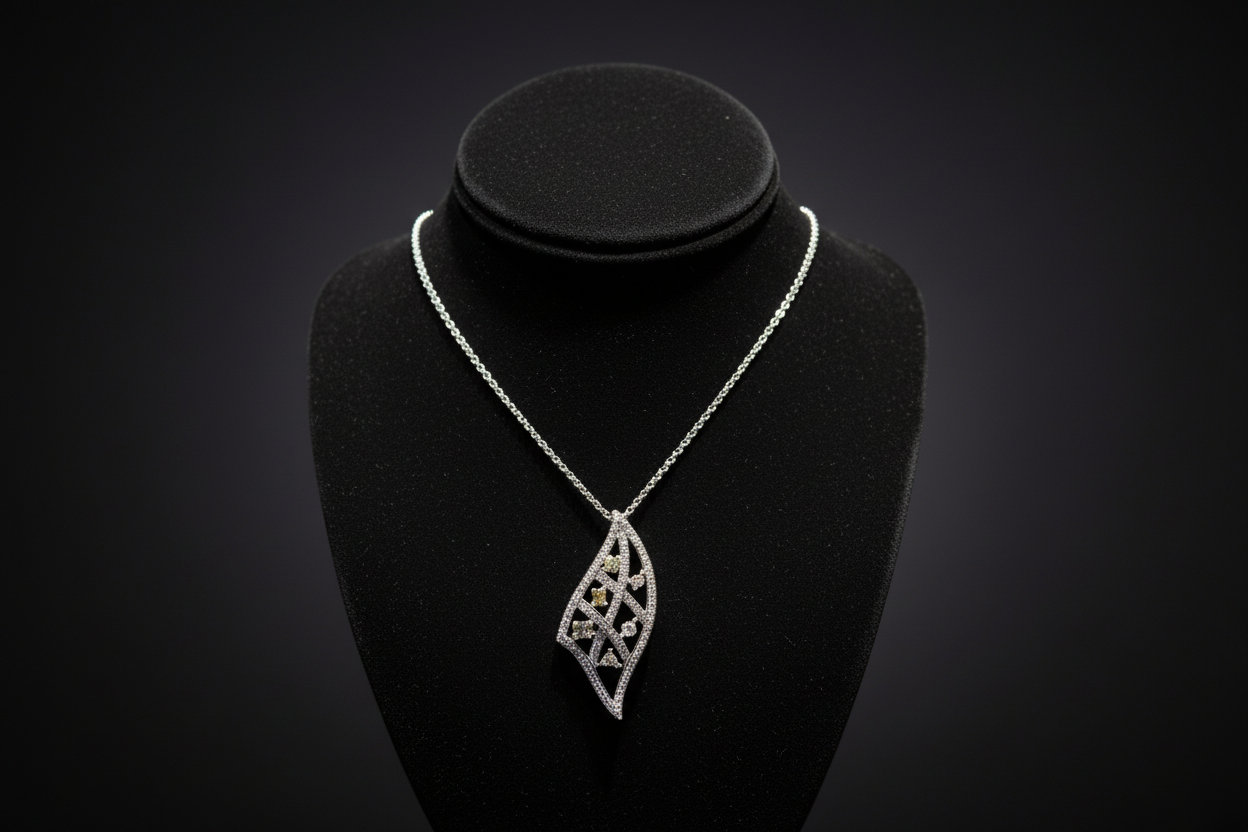 multi-color natural diamond necklace