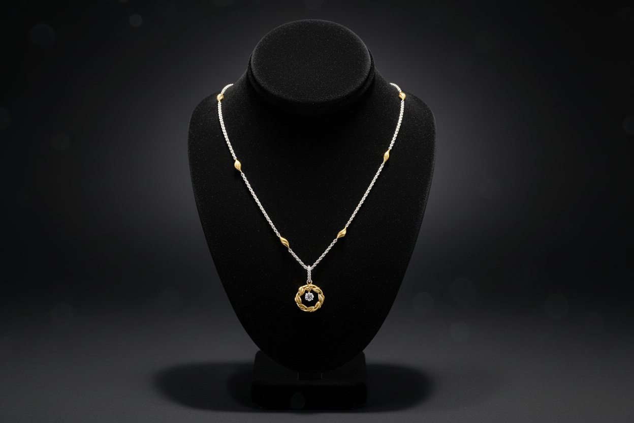18k two tone Lyria diamond Necklace