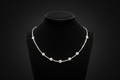 Scattered Diamond Bar Pendant Necklace