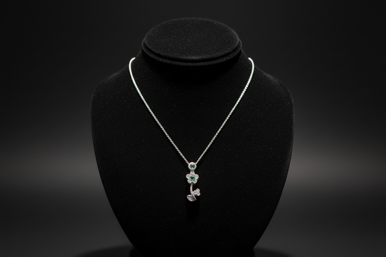 Diamond Flower Pendant Necklace