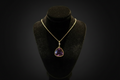 Watermelon Tourmaline Drop Pendant set in 18ky gold .19ctw vs diamond
