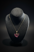 Natural Bi-color tourmaline arrow shape pendant set in 14ky gold