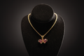 18ky bi-color tourmaline carved butterfly pendant necklace