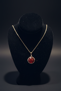 Genuine Red agate Gemstone Pendant Necklace