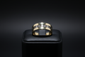 Gents Wide 14k gold Ring with diamond accent