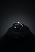 14kw Brush finish Diamond Crescent Ring